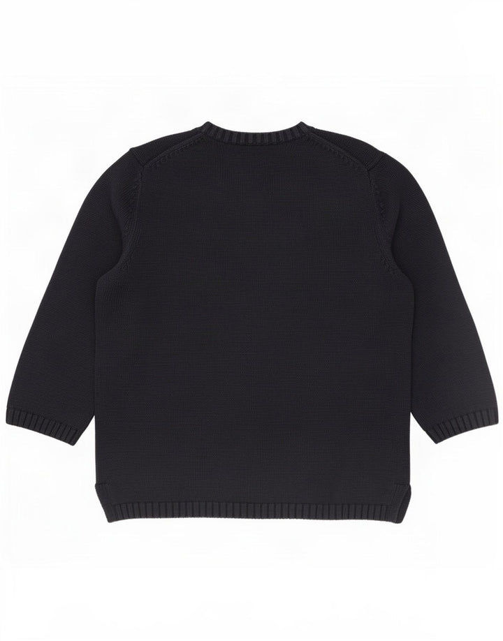 Lands End Boys Boat Neck Jumper Sweater 10-11 Years Medium Navy Blue