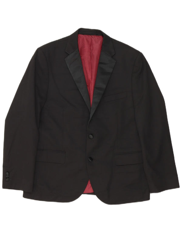 Marks & Spencer Mens Tailored Fit 2 Button Blazer Jacket UK 42 Large Black