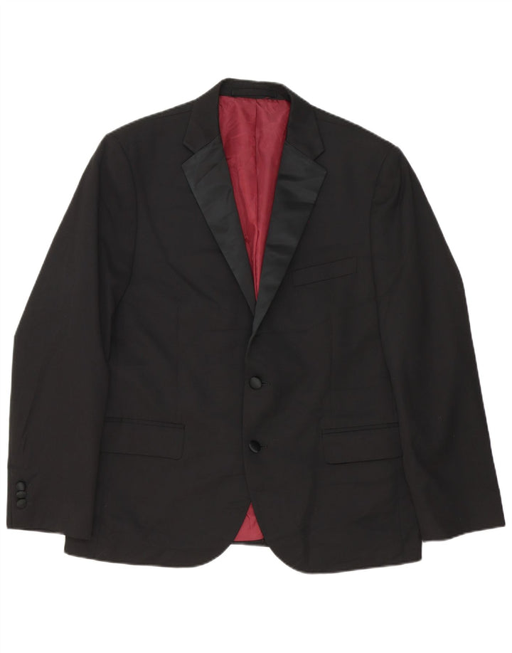 Marks & Spencer Mens Tailored Fit 2 Button Blazer Jacket UK 42 Large Black