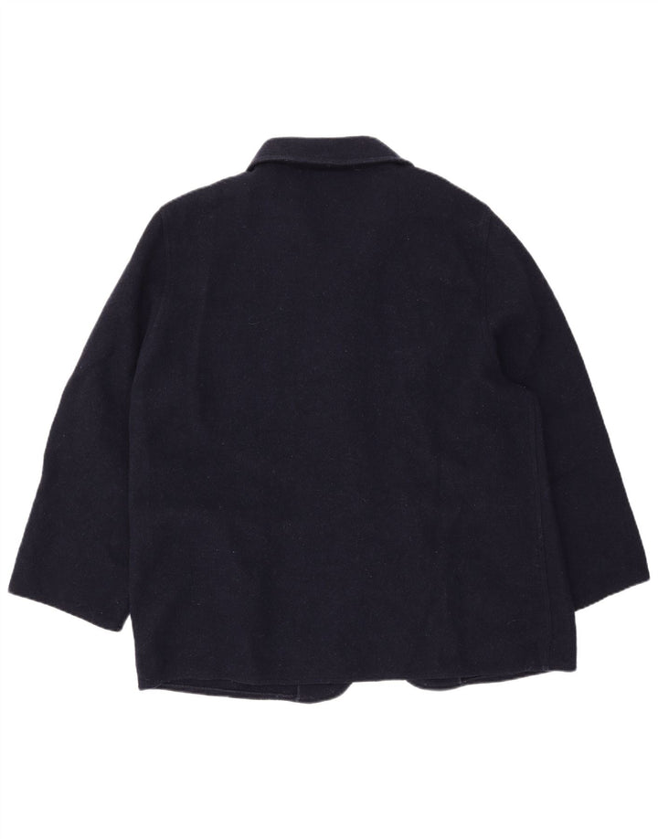 EASY Womens 3/4 Sleeve 4 Button Blazer Jacket IT 46 Large Navy Blue