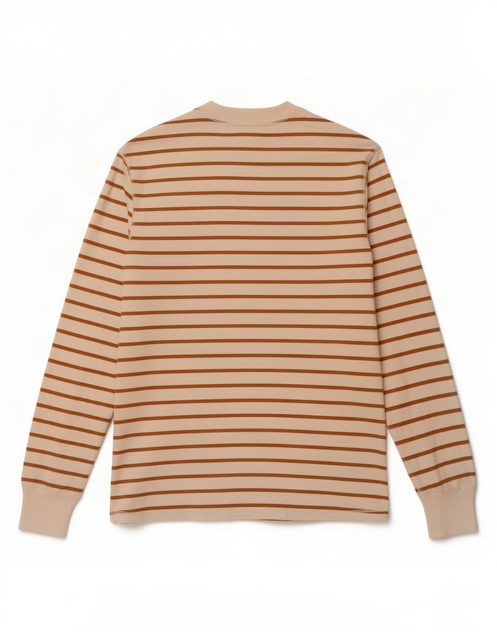 Gap Mens Top Long Sleeve Medium Off White Striped Cotton
