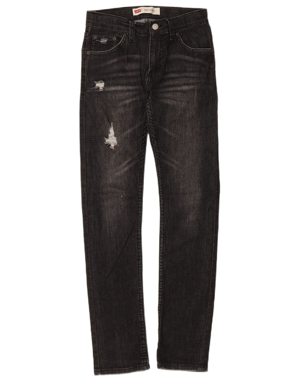 Levi's Boys 510 Distressed Skinny Jeans 11-12 Years W28 L29 Black Cotton