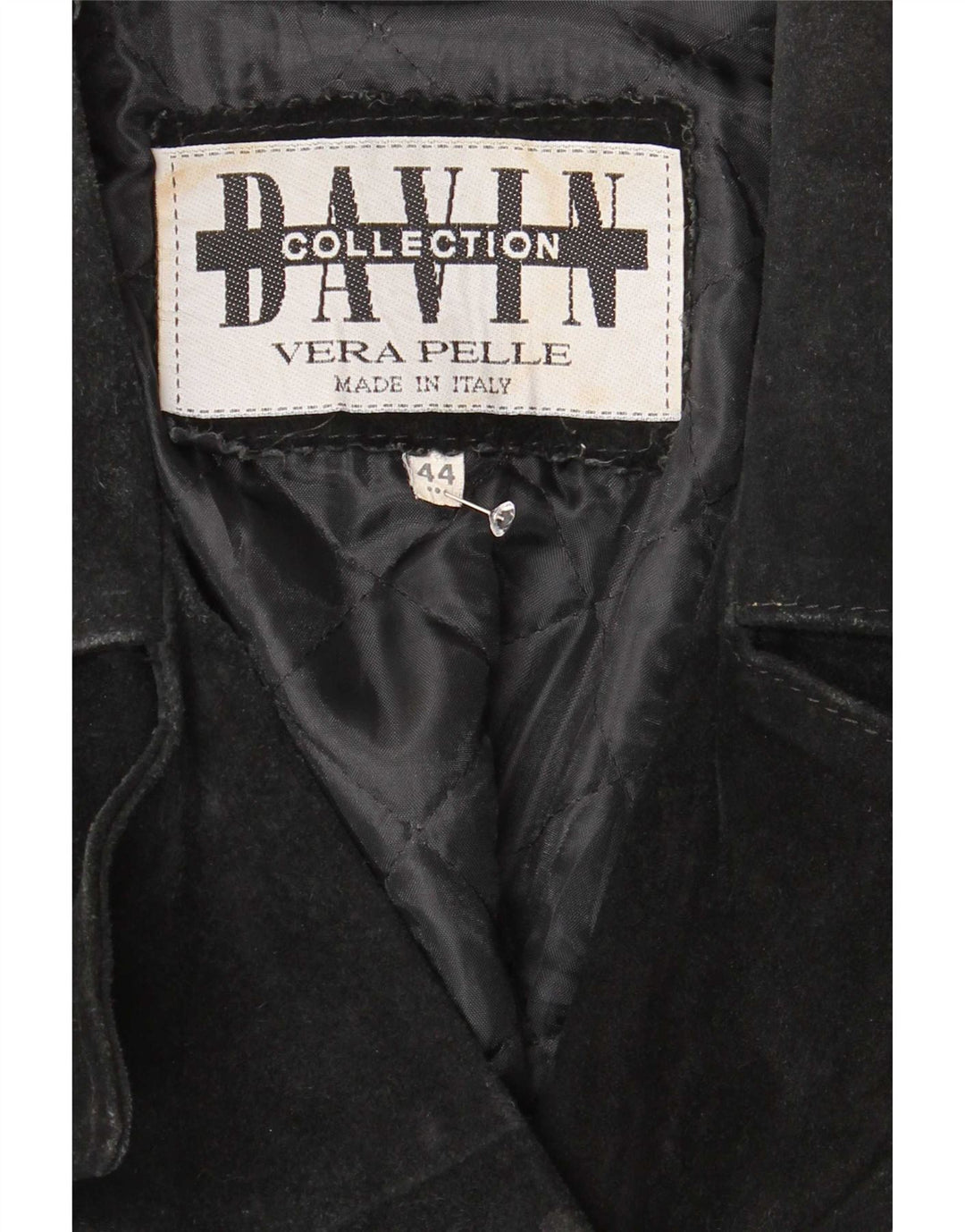 Davin Womens Loose Fit Suede Double Breasted Coat IT 44 Medium Black