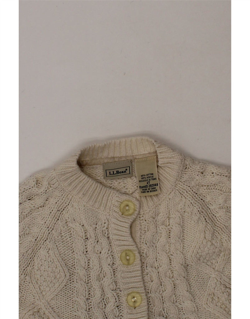 L.L.BEAN Baby Girls Cardigan Sweater 18-24 Months Off White Cotton Classic Vintage L.L.Bean and Second-Hand L.L.Bean from Messina Hembry 