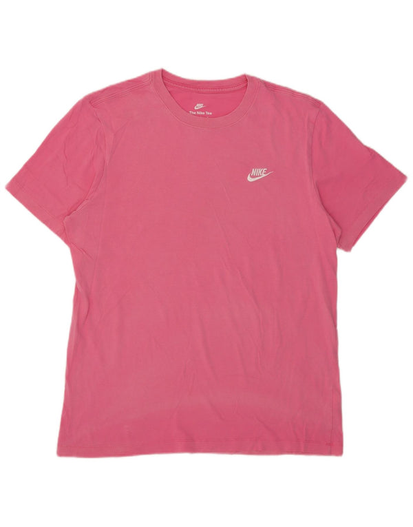 Nike Mens T-Shirt Top Large Pink Cotton