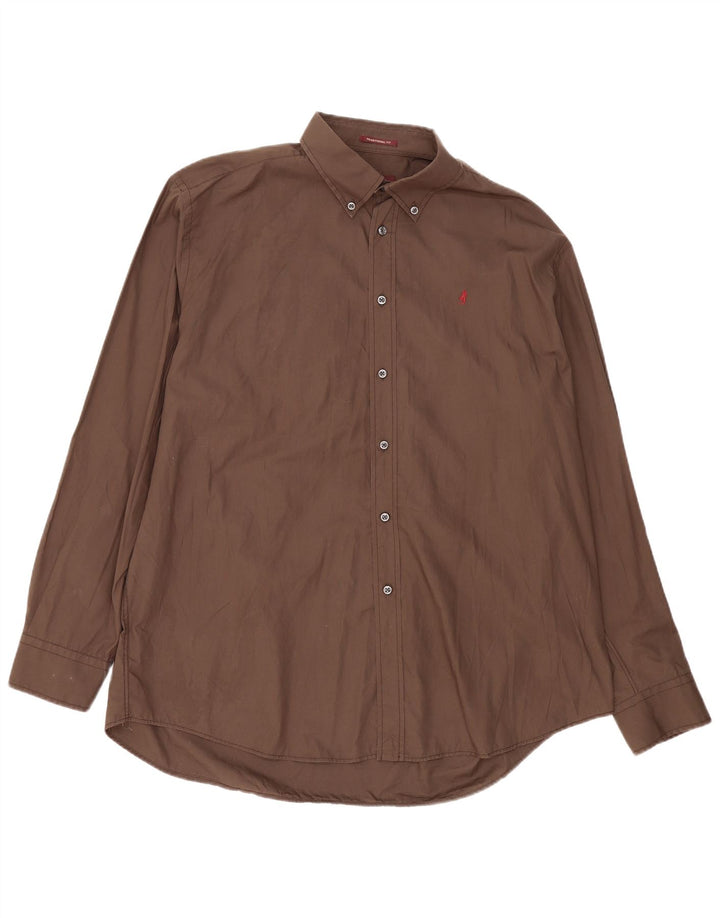 Marlboro Classics Mens Shirt 2XL Brown Cotton