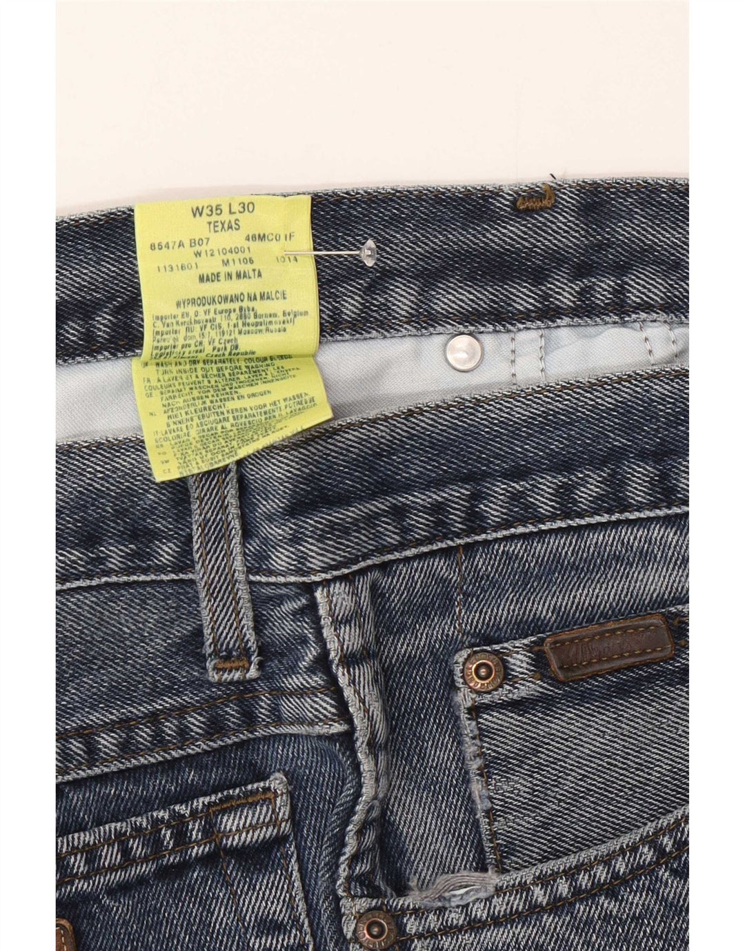 Wrangler Mens Texas Straight Jeans W35 L30 Blue Cotton