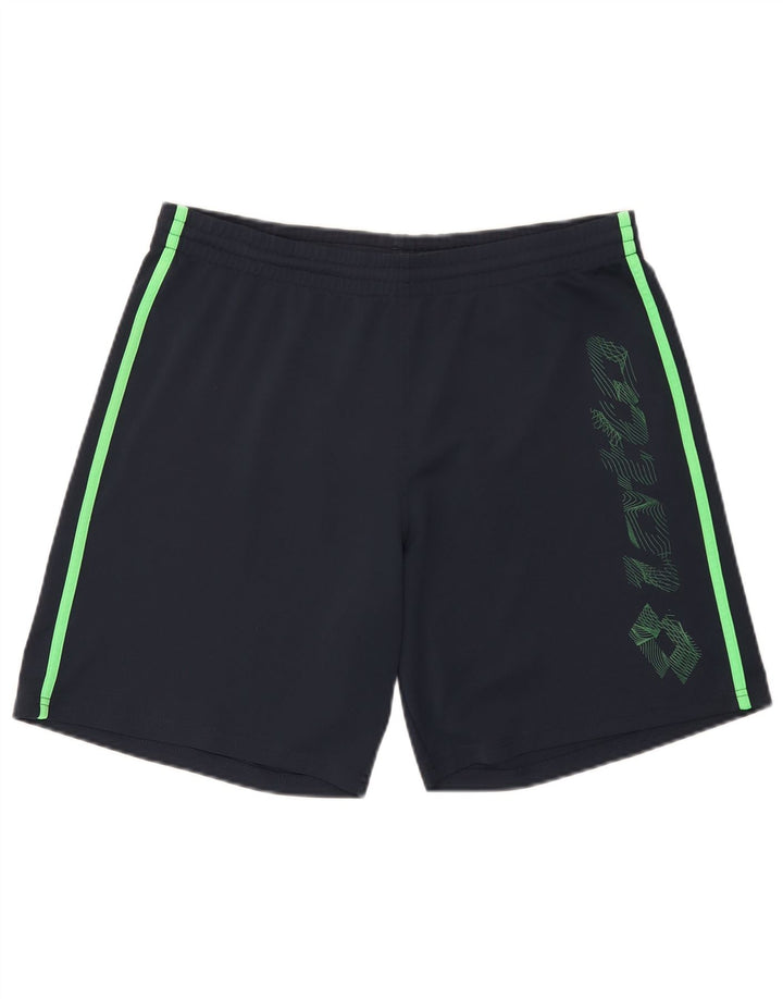 Lotto Mens Graphic Sport Shorts Medium Navy Blue Colourblock