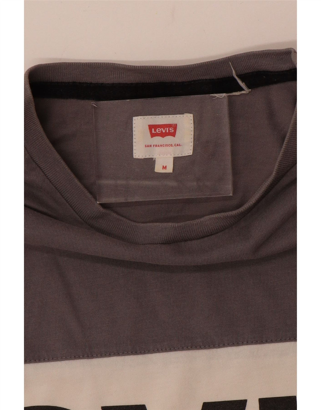 LEVI'S Mens Graphic T-Shirt Top Medium Grey Colourblock