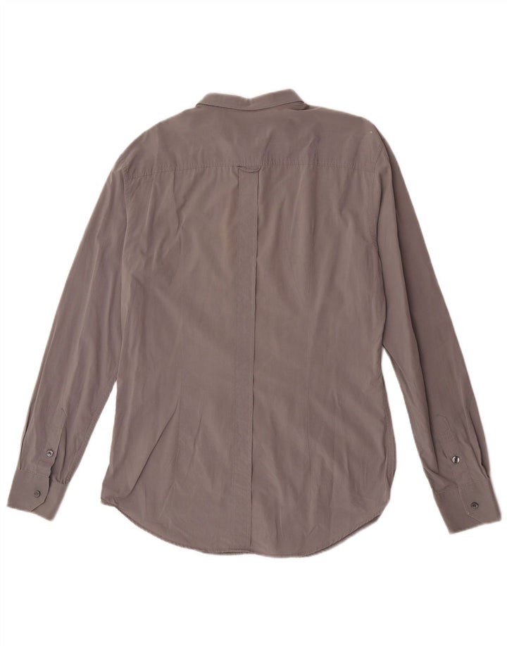 Dolce & Gabbana Mens Slim Shirt IT 52 Large Grey Cotton