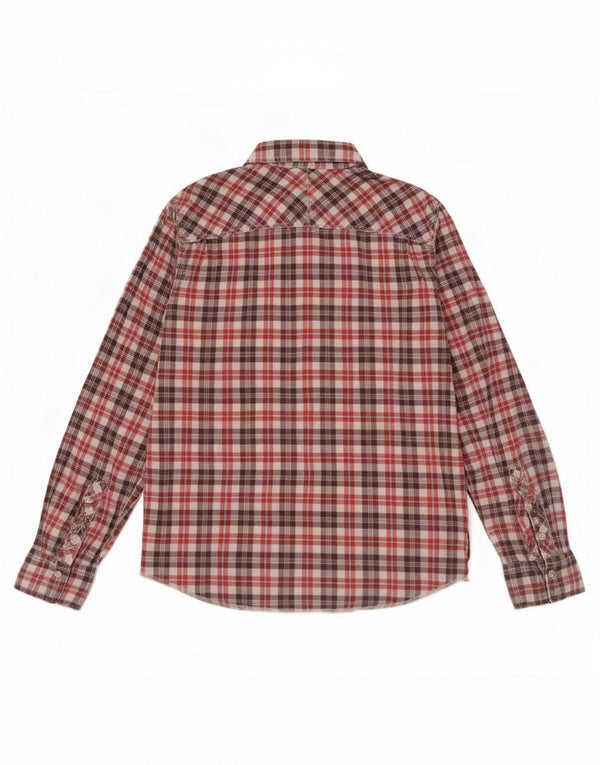 Tommy Hilfiger Mens Flannel Shirt Large Red Check Cotton