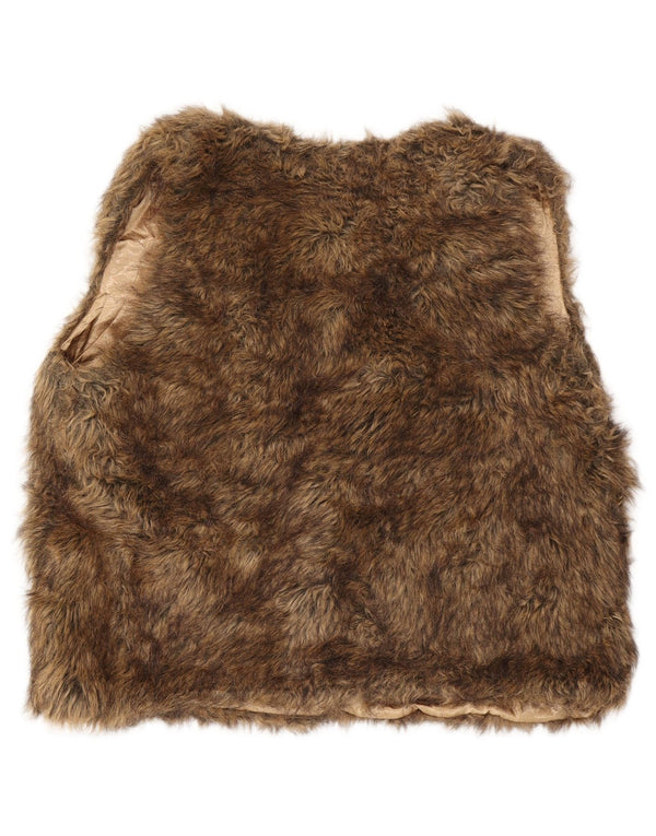Marks & Spencer Womens Faux Fur Gilet UK 18 XL  Brown Acrylic