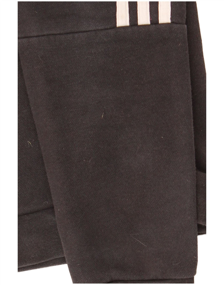 ADIDAS Boys Zip Hoodie Sweater 11-12 Years Black Cotton