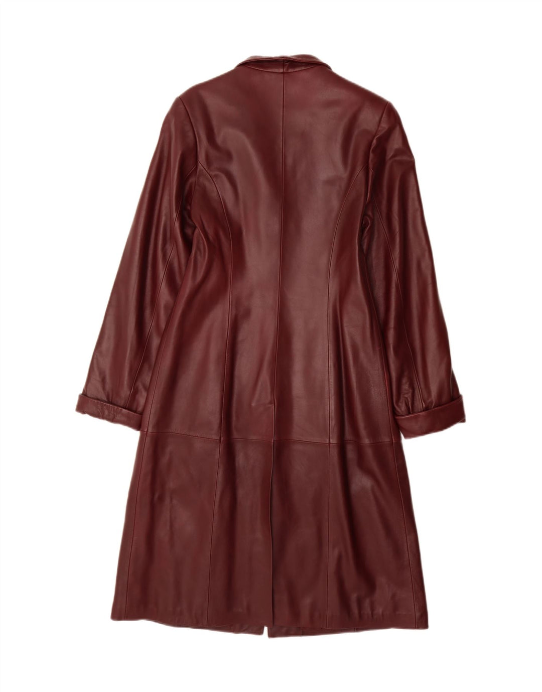 Vintage Womens Leather Coat UK 20 2XL Burgundy Leather