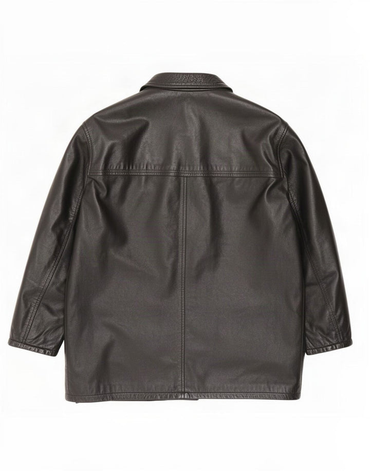 Settore Mens Leather Coat UK 42 XL Black