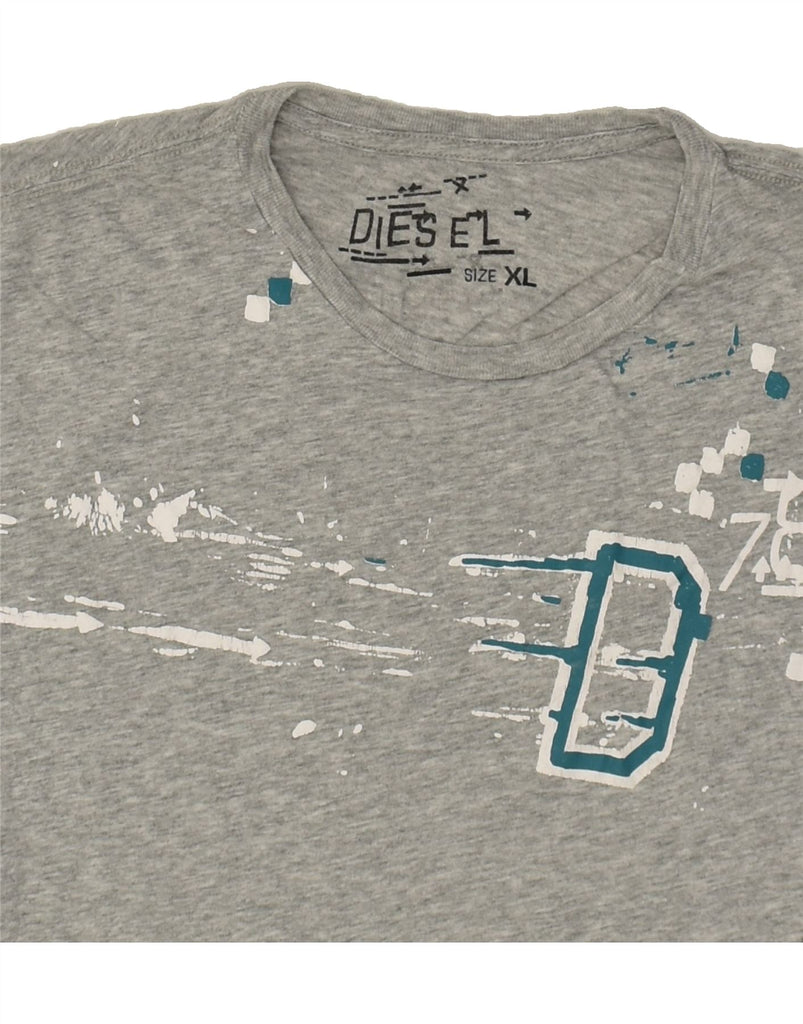 DIESEL Mens Graphic T-Shirt Top XL Grey | Vintage Diesel | Thrift | Second-Hand Diesel | Used Clothing | Messina Hembry 