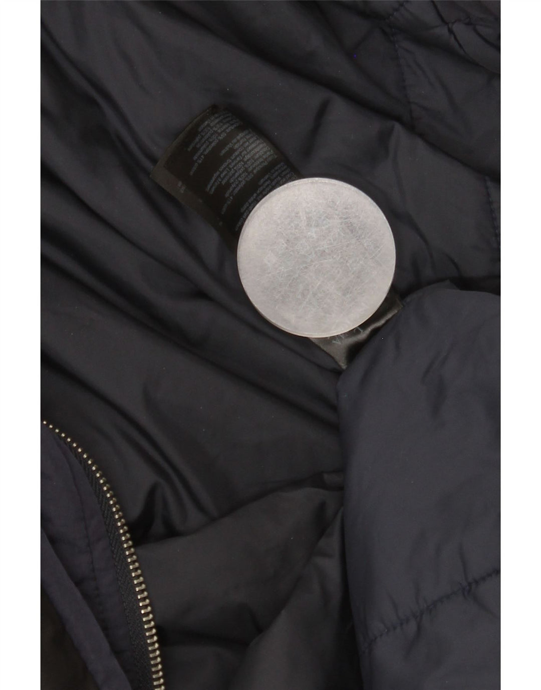 VINTAGE Mens Bomber Padded Jacket UK 40 Large Black Polyester