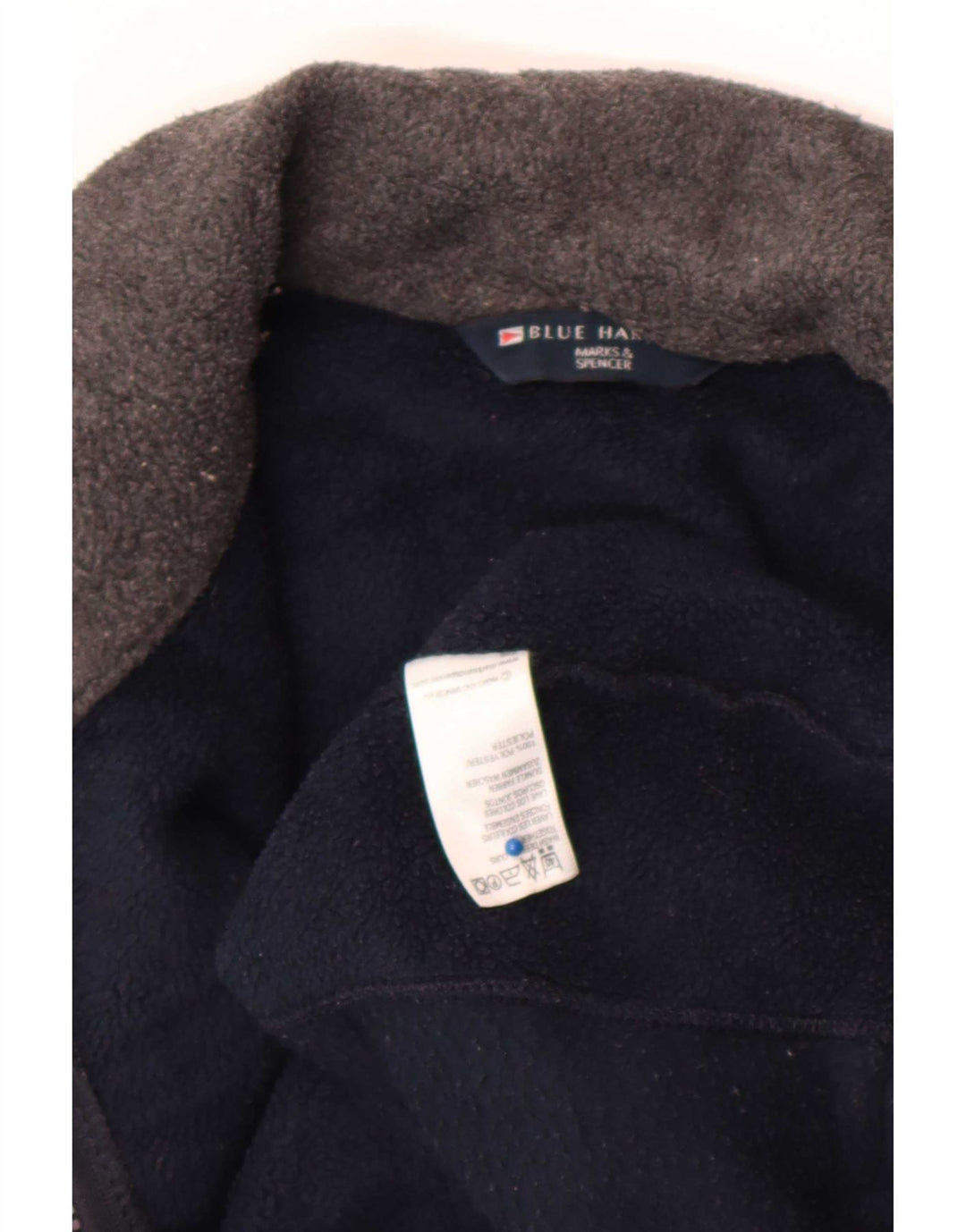 Marks & Spencer Mens Blue Harbour Fleece Jacket UK 38 Medium Navy Polyester