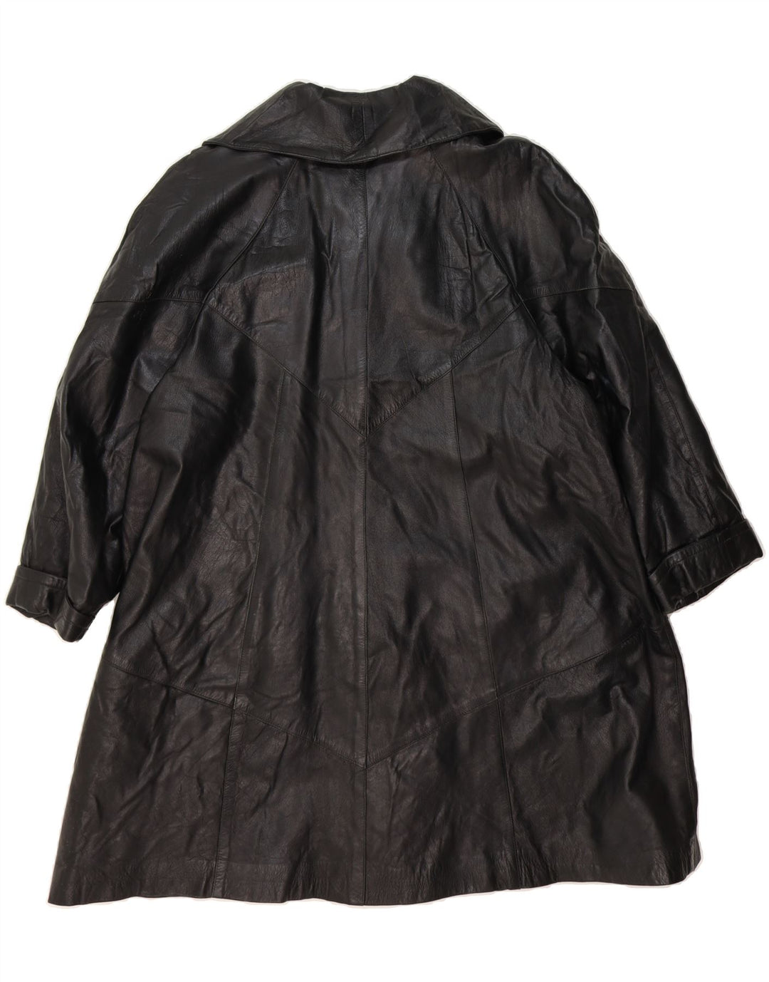 PELLITALIA Womens Leather Coat UK 18 XL Black Leather Vintage Pellitalia and Second-Hand Pellitalia from Messina Hembry 