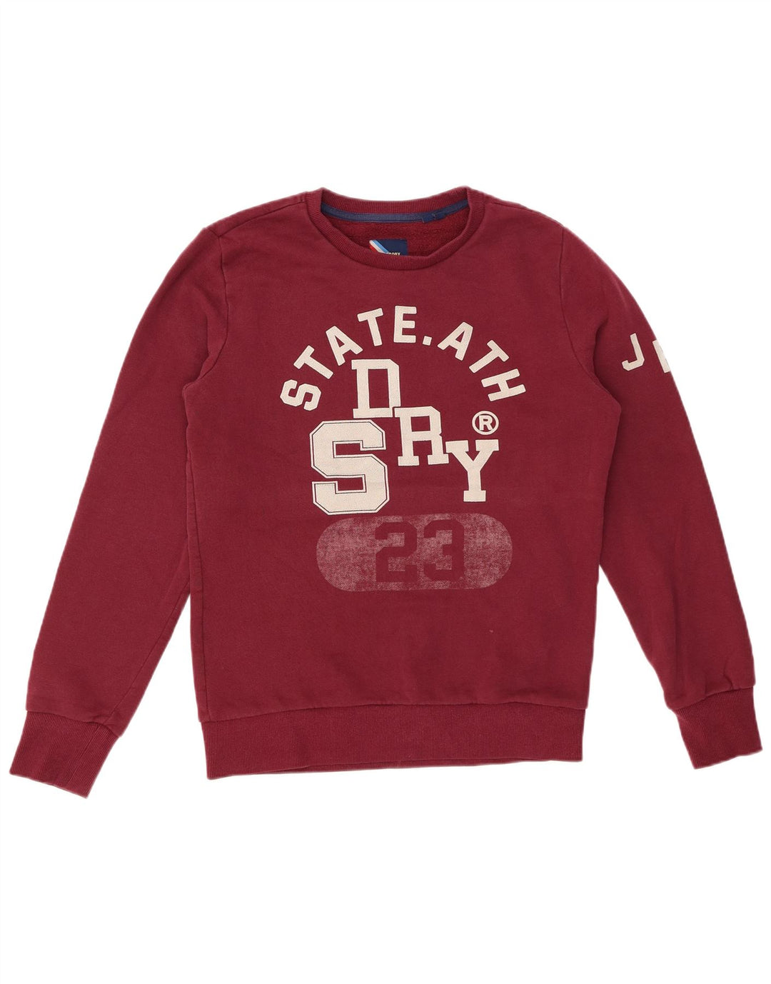 SUPERDRY Mens Graphic Sweatshirt Jumper Medium Burgundy Cotton