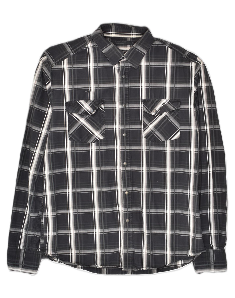 JACK & JONES Mens Premium Shirt Large Black Check Cotton | Vintage Jack & Jones | Thrift | Second-Hand Jack & Jones | Used Clothing | Messina Hembry 