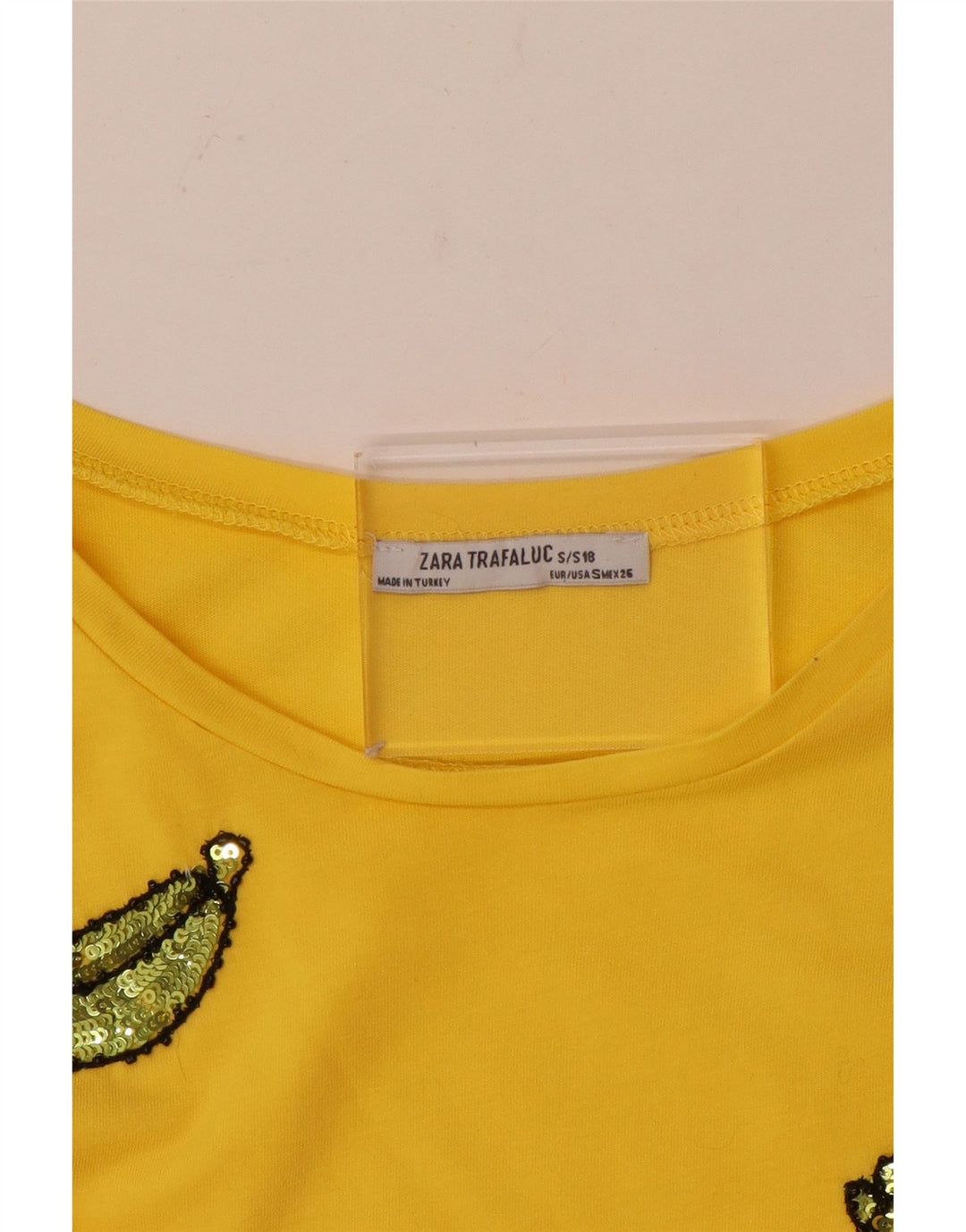 Zara Womens T-Shirt Top UK 10 Small Yellow