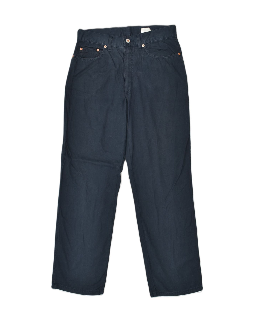 FILA Womens Straight Casual Trousers IT 48 XL W30 L30 Navy Blue Cotton | Vintage Fila | Thrift | Second-Hand Fila | Used Clothing | Messina Hembry 