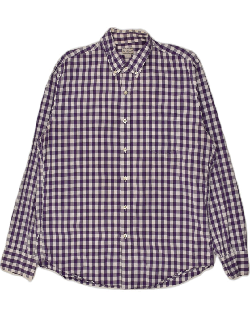 J. CREW Mens Shirt Large Purple Gingham Cotton | Vintage J. Crew | Thrift | Second-Hand J. Crew | Used Clothing | Messina Hembry 