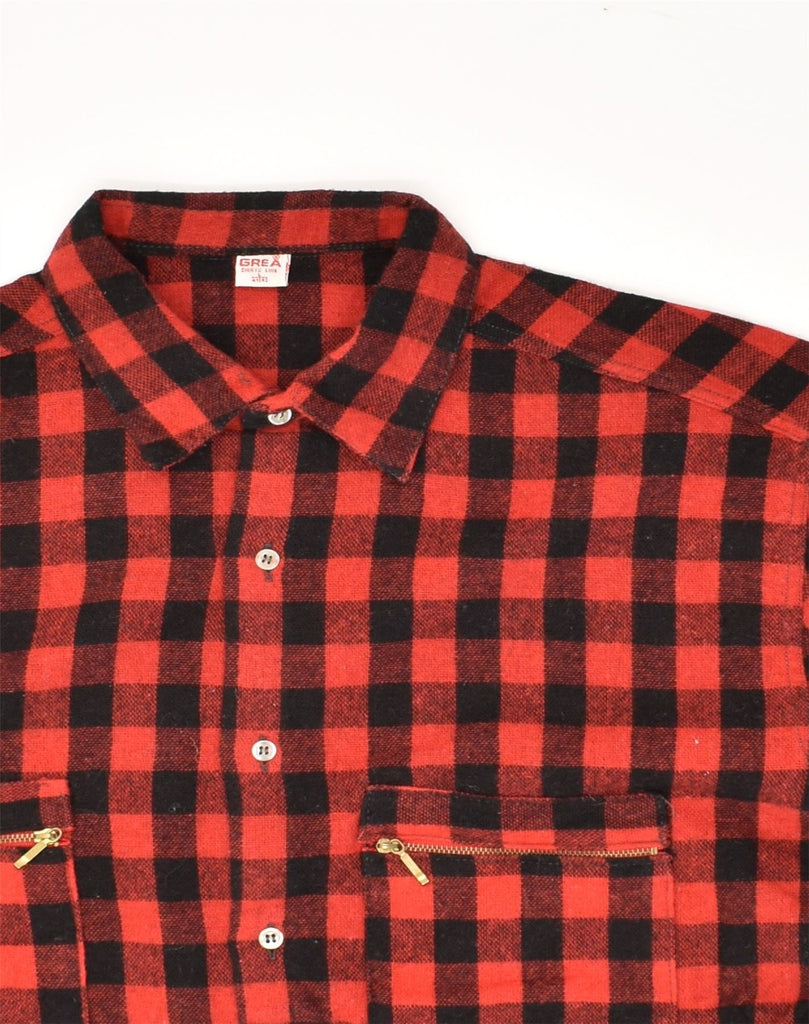 VINTAGE Mens Flannel Shirt Large Red Check Cotton | Vintage Vintage | Thrift | Second-Hand Vintage | Used Clothing | Messina Hembry 