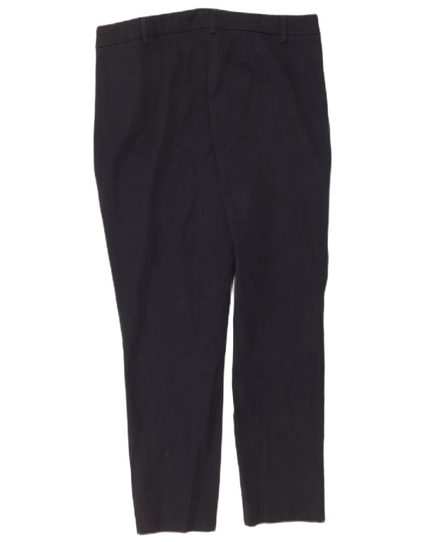 Marks & Spencer Womens Cropped Trousers UK 14 Large W34 L26 Navy Blue