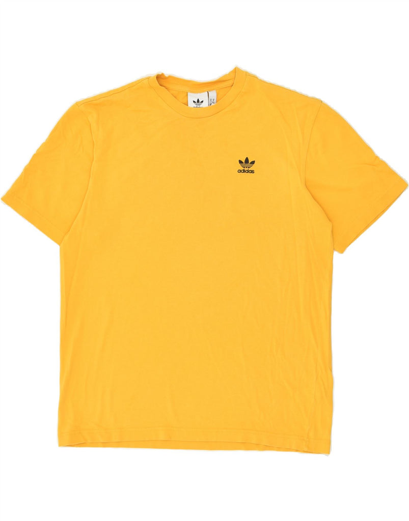 ADIDAS Mens Graphic T-Shirt Top Medium Yellow Cotton Vintage Adidas and Second-Hand Adidas from Messina Hembry 