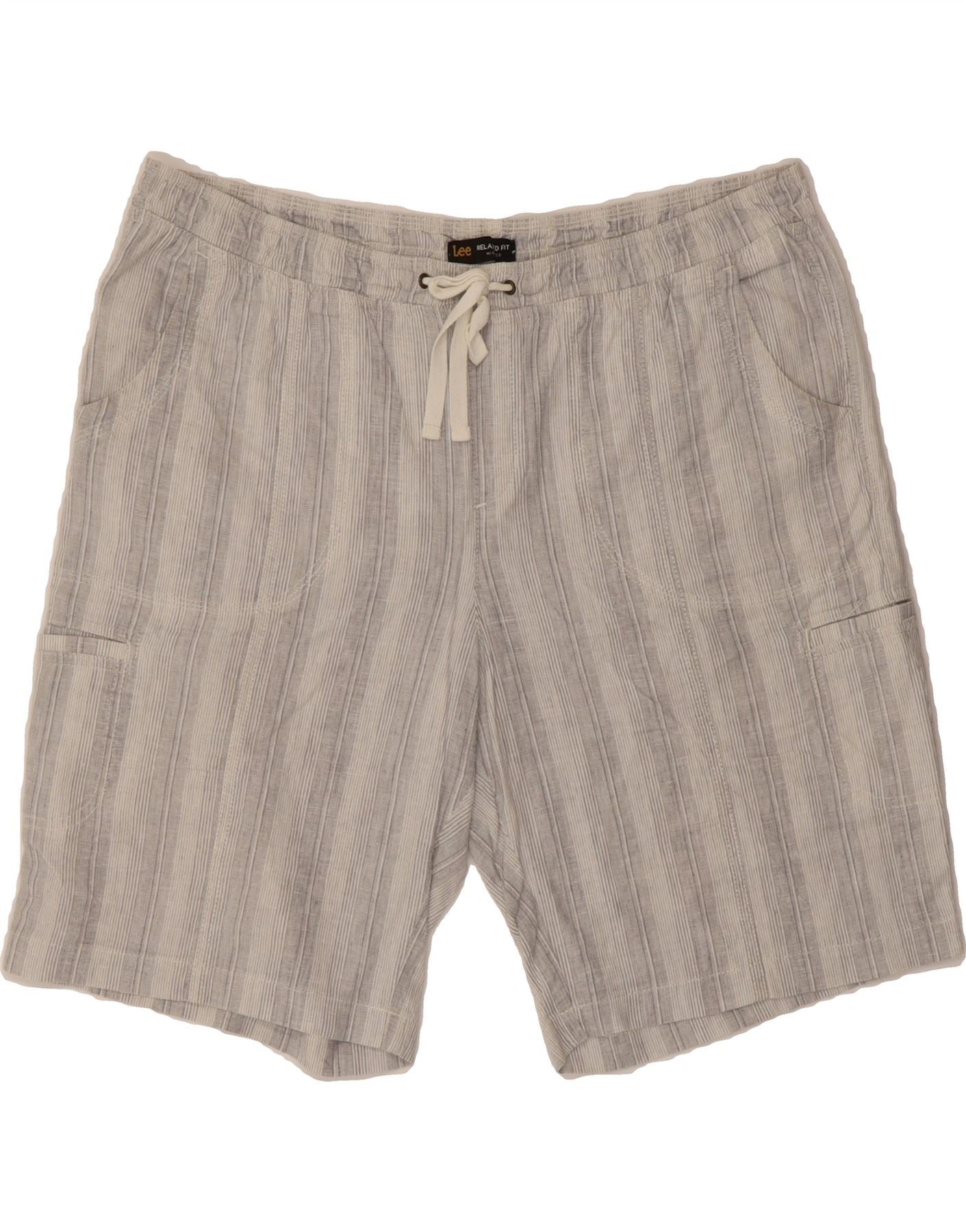 LEE Womens Relaxed Fit Mid Rise Cargo Shorts US 18 2XL W36 Grey
