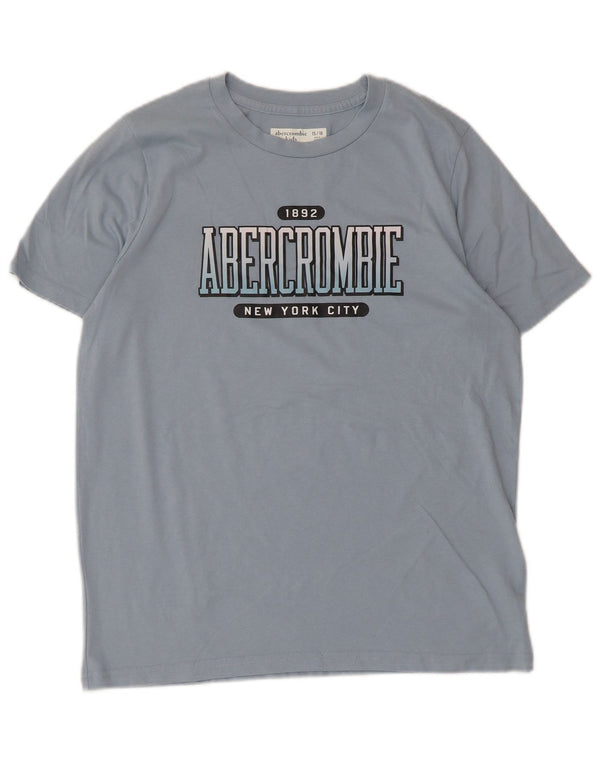 Abercrombie & Fitch Boys Graphic T-Shirt Top 15-16 Years Blue Cotton