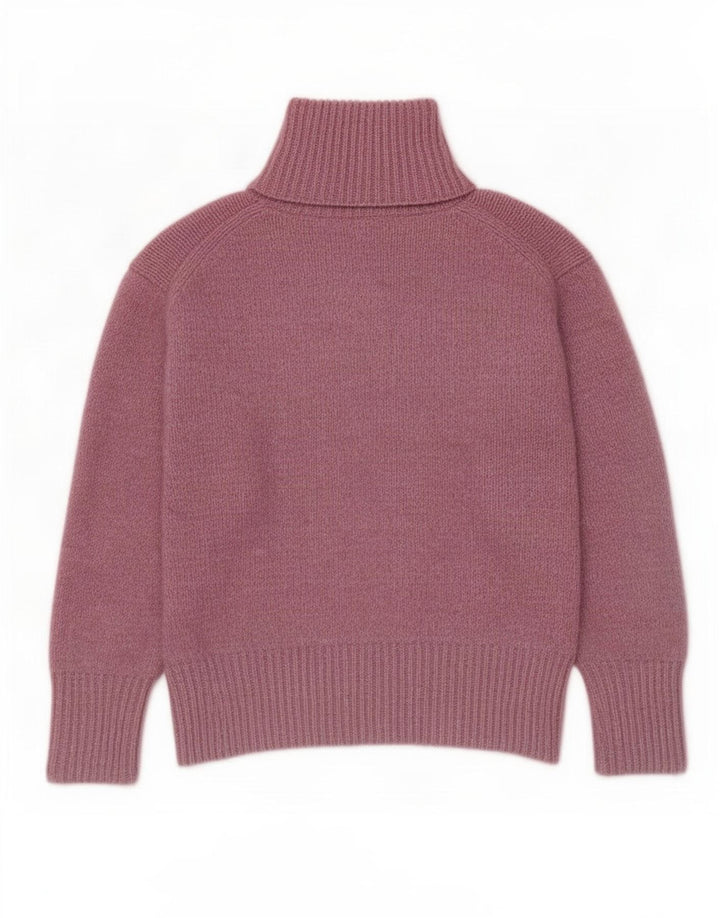 Zara Womens Oversized Roll Neck Jumper Sweater UK 14 Medium Pink Polyester