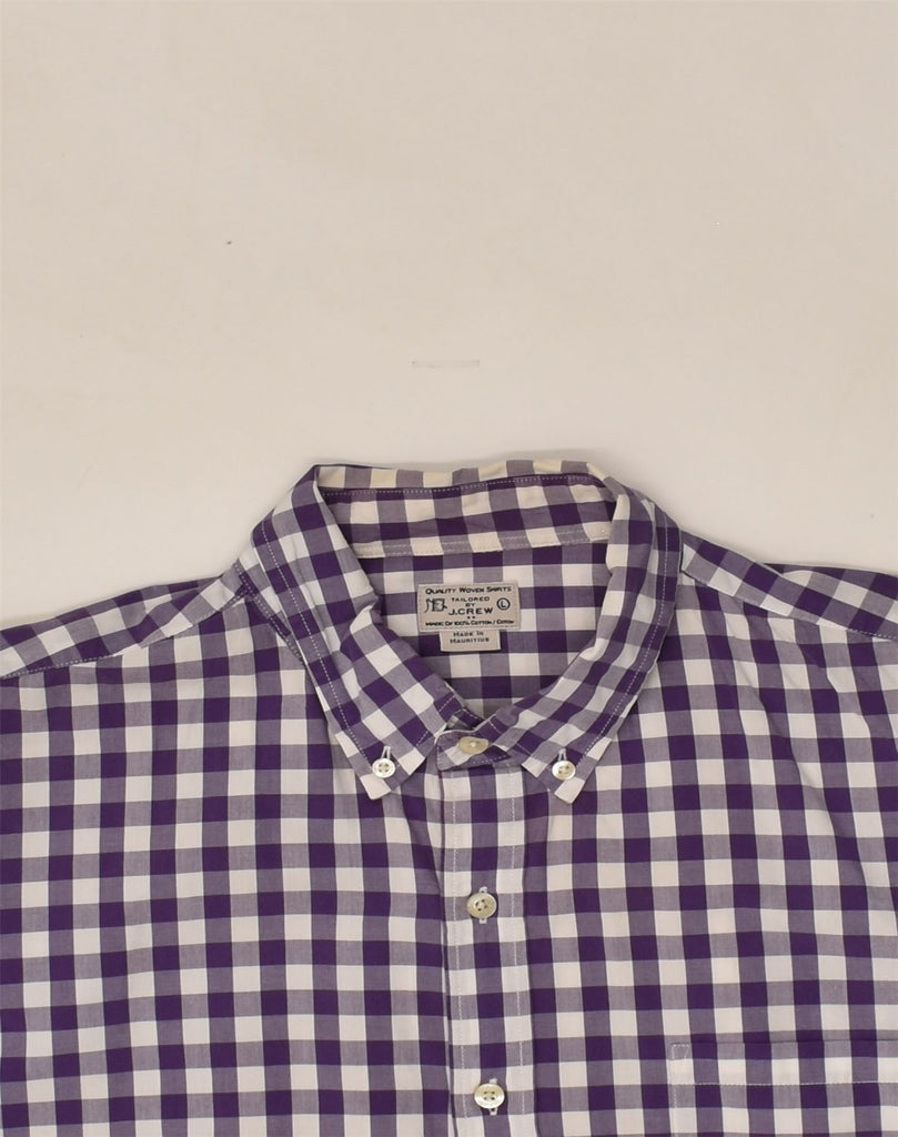 J. CREW Mens Shirt Large Purple Gingham Cotton | Vintage J. Crew | Thrift | Second-Hand J. Crew | Used Clothing | Messina Hembry 