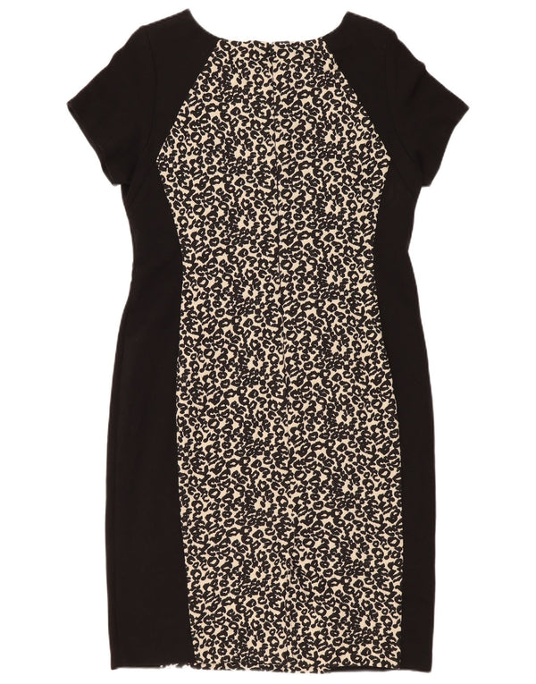 Marks & Spencer Womens Sheath Dress UK 16 Large Black Animal Print Viscose
