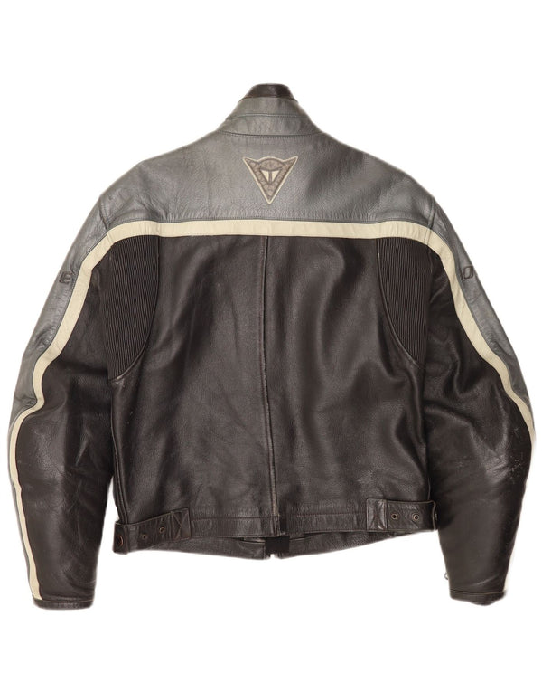 Dainese Mens Leather Racer Jacket EU 46 2XS Black Colourblock