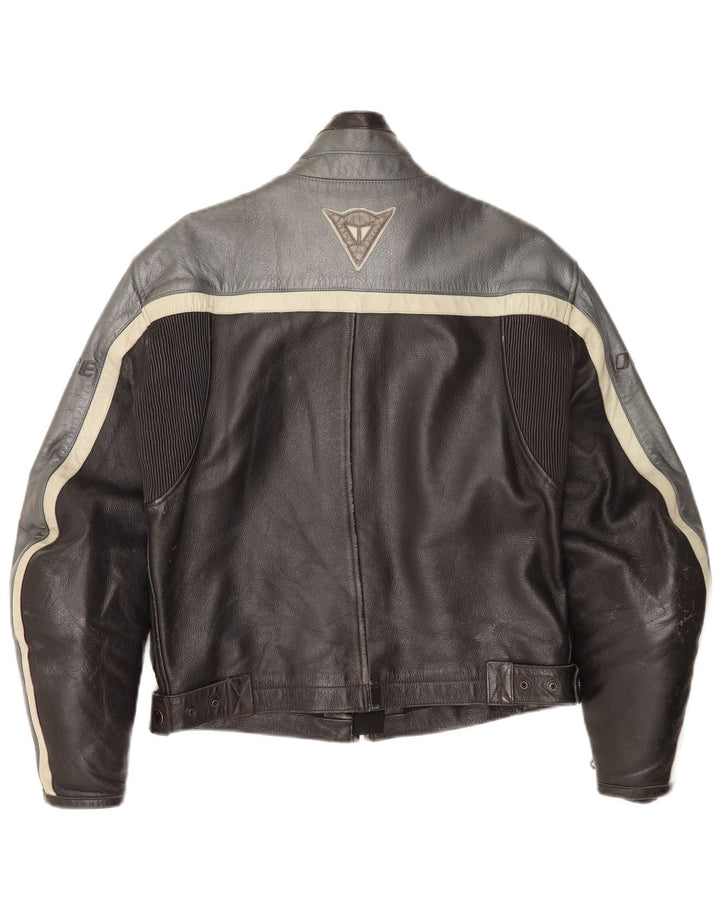 Dainese Mens Leather Racer Jacket EU 46 2XS Black Colourblock