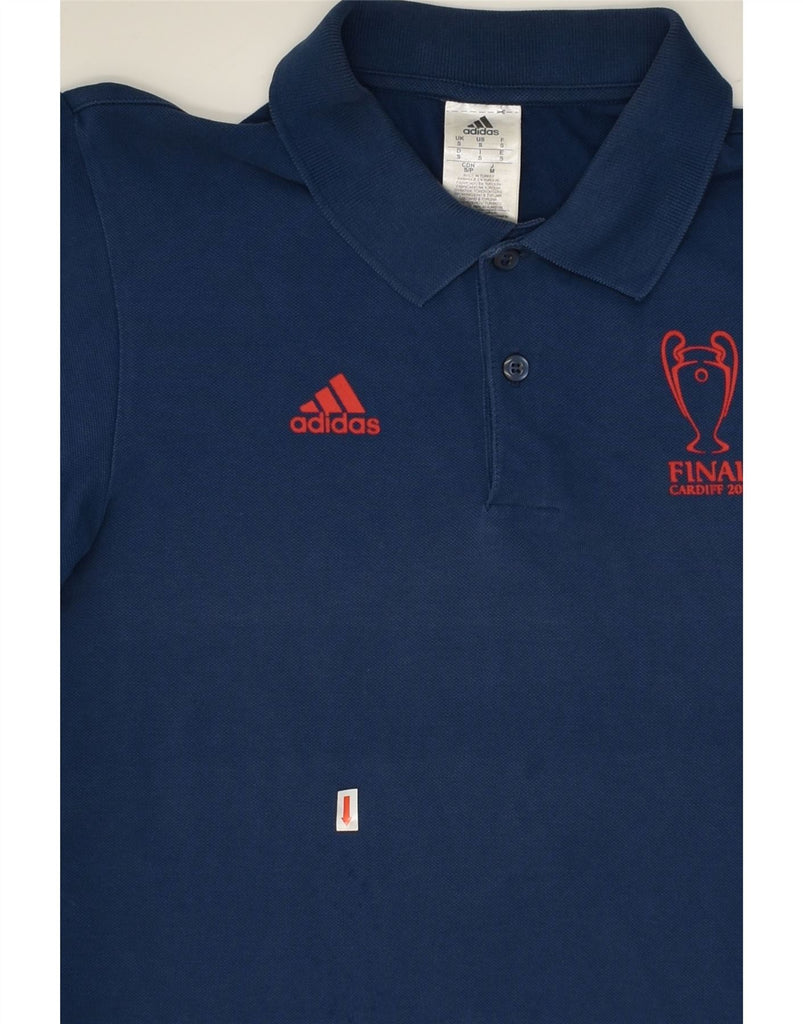 ADIDAS Mens UEFA Champions League Polo Shirt Small Navy Blue Cotton | Vintage Adidas | Thrift | Second-Hand Adidas | Used Clothing | Messina Hembry 