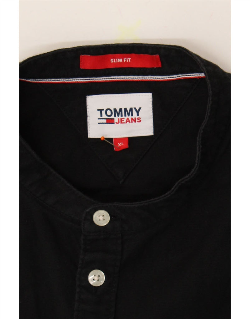 TOMMY HILFIGER Mens Slim Fit Shirt XL Black Cotton Vintage Tommy Hilfiger and Second-Hand Tommy Hilfiger from Messina Hembry 