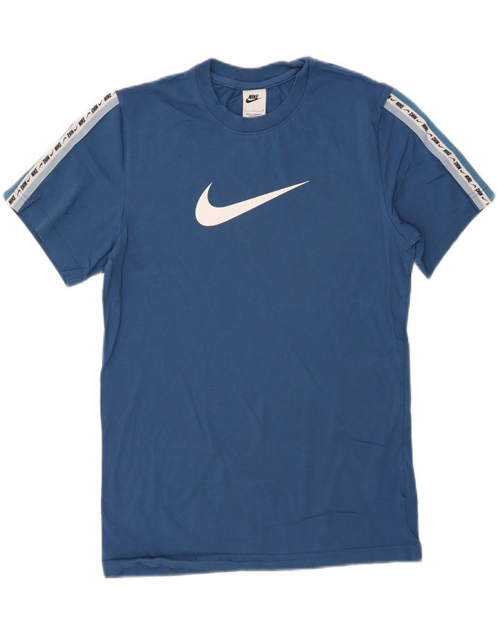Nike Mens Graphic T-Shirt Top Small Blue Colourblock Cotton