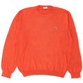 Lacoste Mens Crew Neck Jumper Sweater Size 4 Medium Orange Cotton
