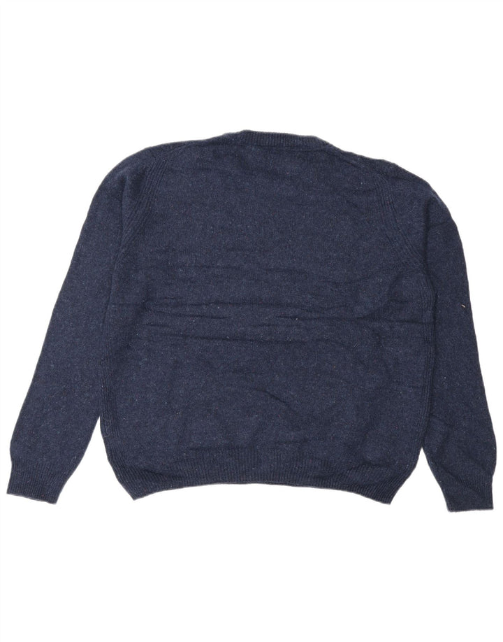 Marks & Spencer Womens Crew Neck Jumper Sweater UK 12 Medium Navy Blue Wool