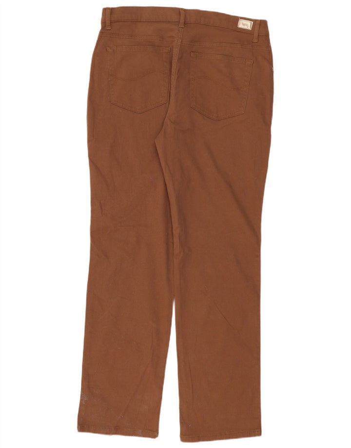 LEE Womens Mid Rise Relaxed Fit Straight Casual Trousers W36 L32 Brown