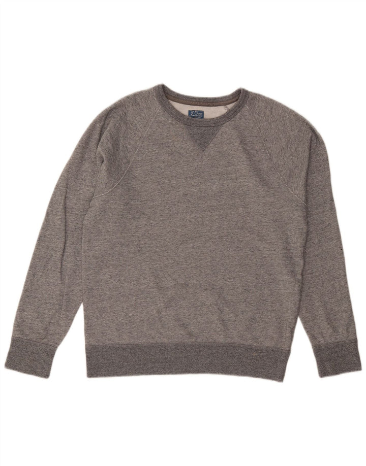 J. Crew Mens Sweatshirt Jumper Small Grey Flecked Cotton