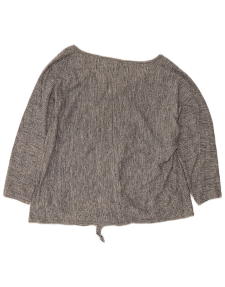White Stuff Womens Top 3/4 Sleeve UK 16 Large Grey Linen