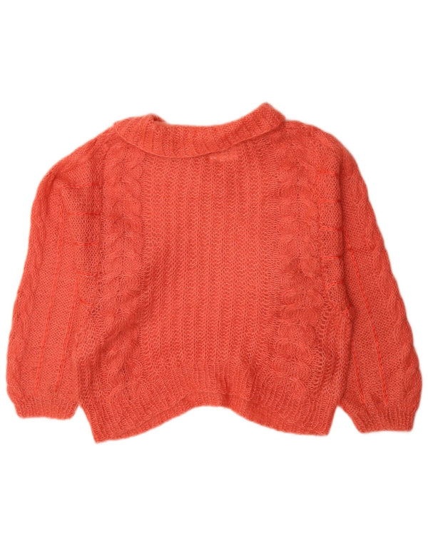 Vintage Womens Turtle Neck Jumper Sweater UK 12 Medium Orange