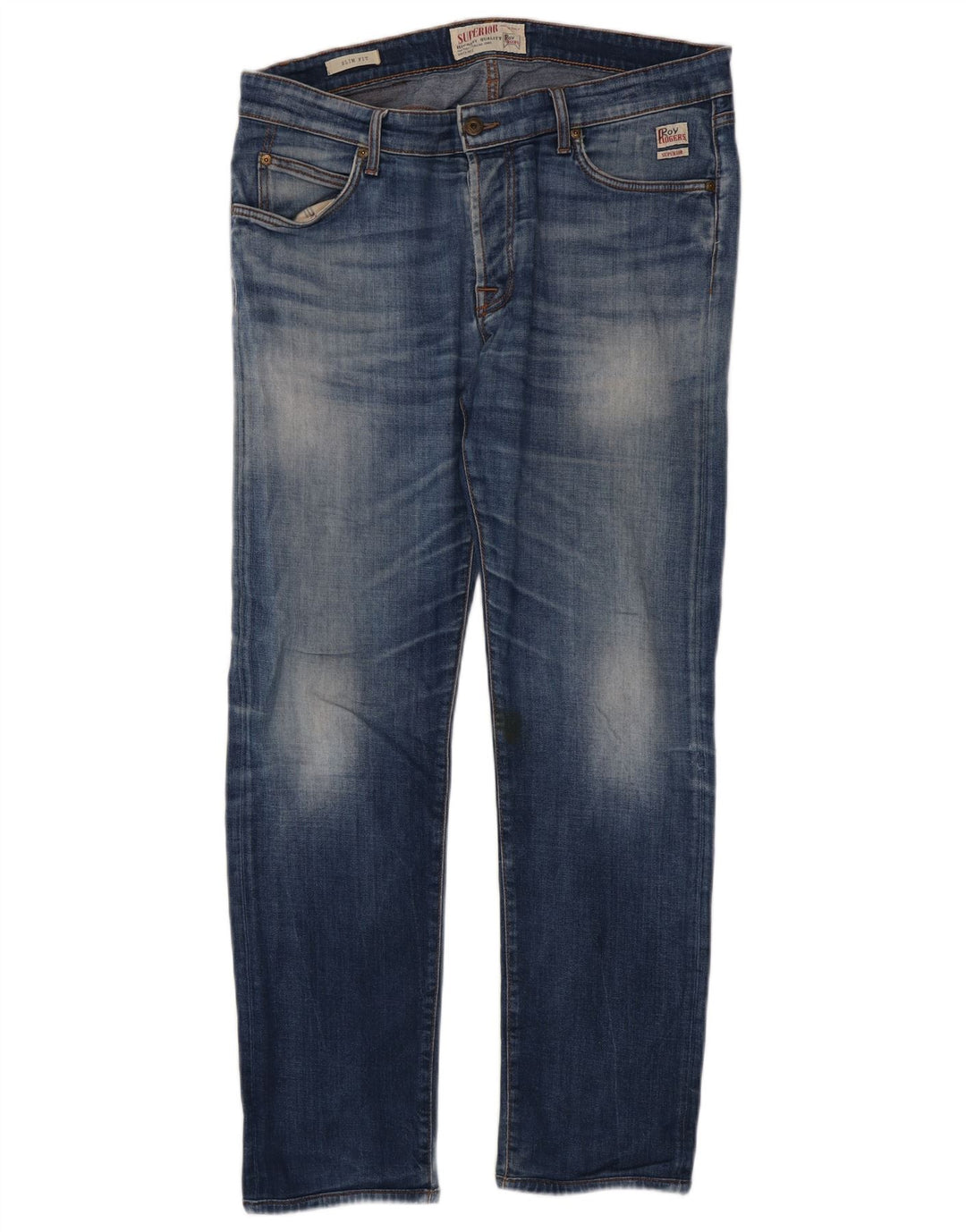Roy Rogers Mens Slim Jeans W36 L30 Blue Cotton