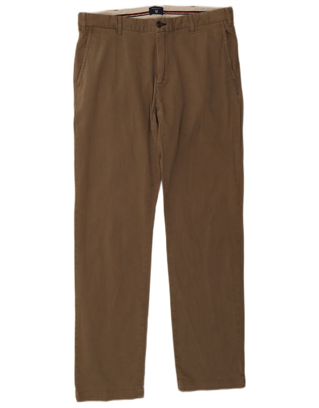 GANT Mens Straight Chino Trousers W32 L32 Brown