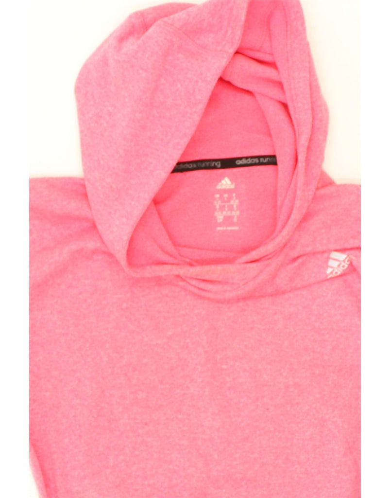 ADIDAS Womens Hoodie Jumper UK 10 Small Pink Polyester | Vintage Adidas | Thrift | Second-Hand Adidas | Used Clothing | Messina Hembry 